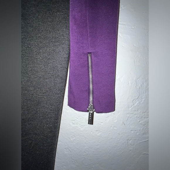 MICHAEL Michael Kors Women's Knit Purple & Gray Midi Stretch Knit Dress - Picture 6 of 7